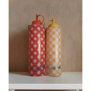 Dolly Parton Dollar General Mustard & Ketchup Bottles Set Red Yellow 9" NEW